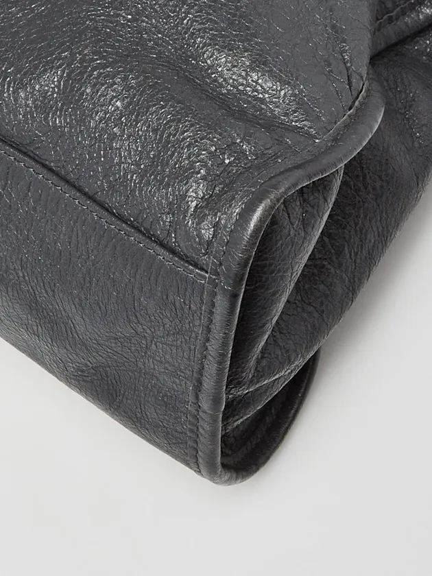 Gris Fossile Lambskin Leather Motorcycle City Bag