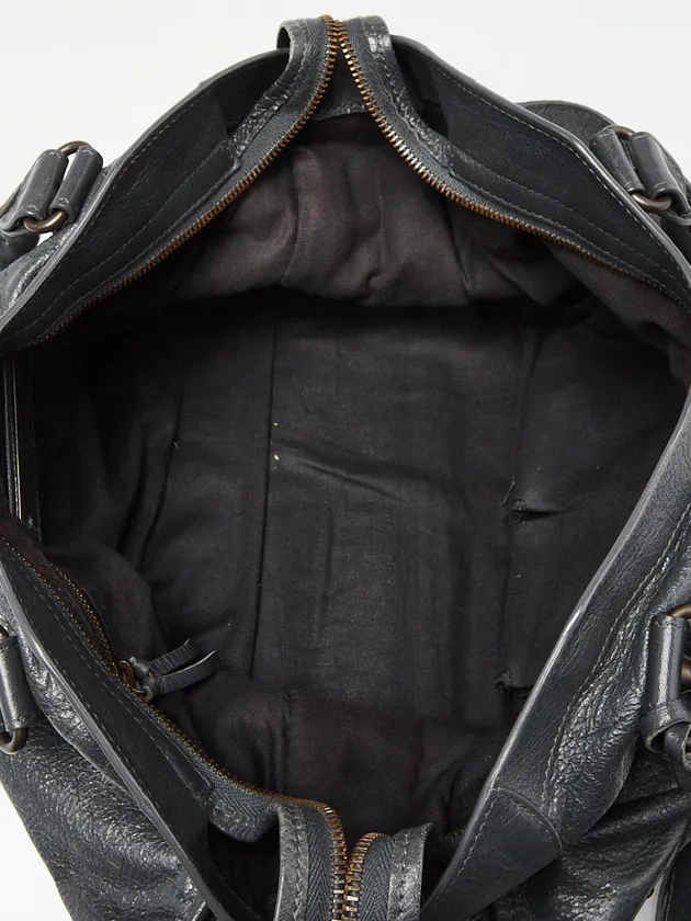 Gris Fossile Lambskin Leather Motorcycle City Bag