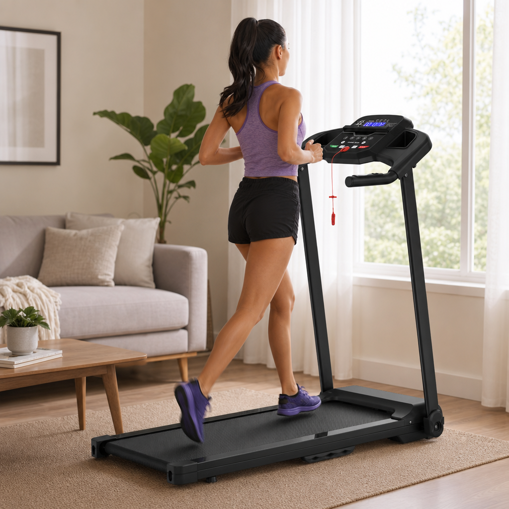 Electric Folding Treadmill 2.5HP - Compact Running & Walking Machine with LCD Display for Home Gym, Up to 265 lbs