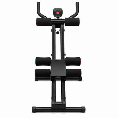 Ab Cruncher Machine - Foldable Abdominal Core Trainer for Home Gym, Waist Toning Exercise Equipment with LCD Monitor
