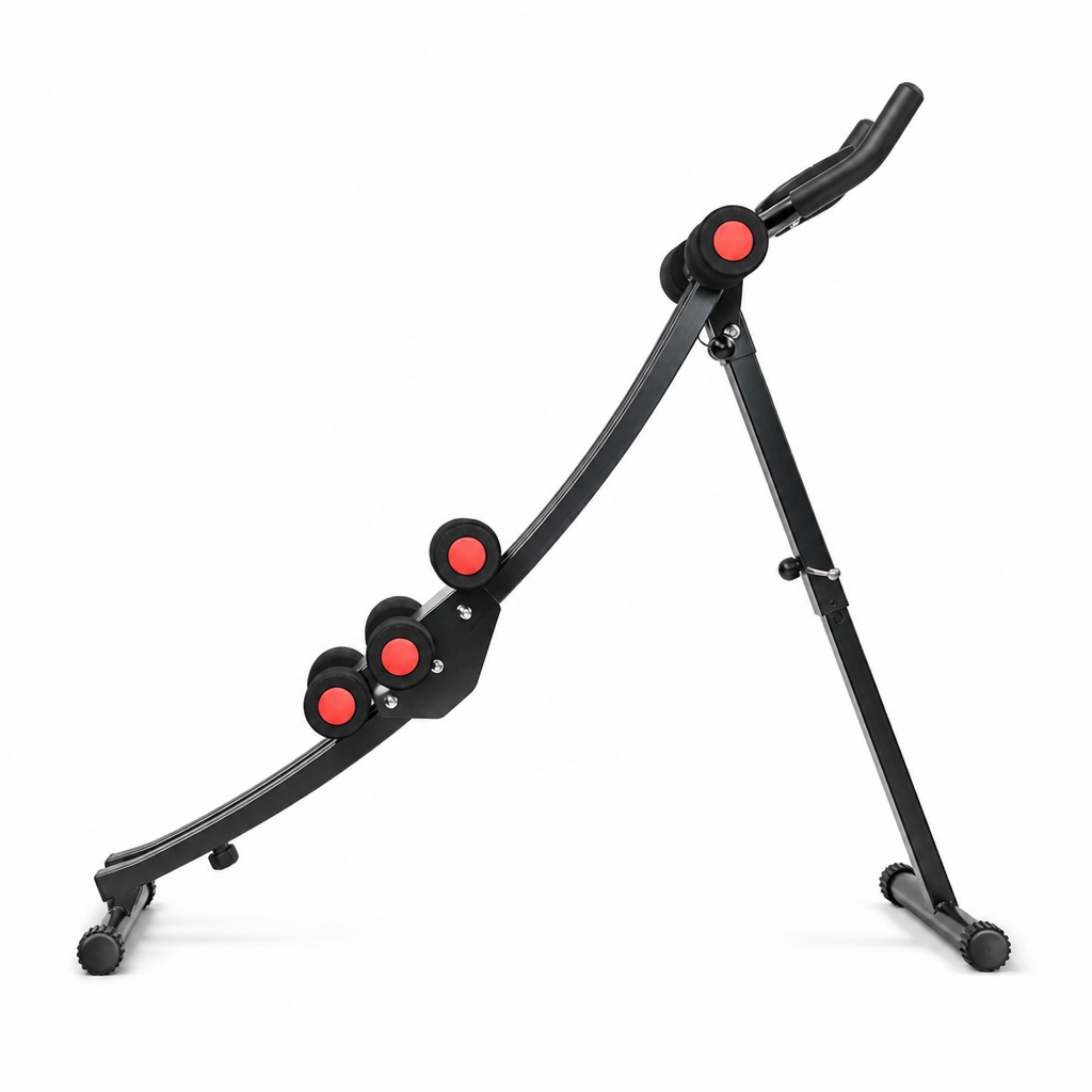 Ab Cruncher Machine - Foldable Abdominal Core Trainer for Home Gym, Waist Toning Exercise Equipment with LCD Monitor