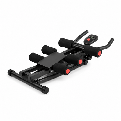Ab Cruncher Machine - Foldable Abdominal Core Trainer for Home Gym, Waist Toning Exercise Equipment with LCD Monitor
