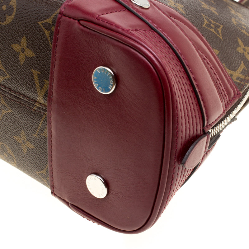 Aurore Shiny Monogram Canvas and Leather Alma PM Bag