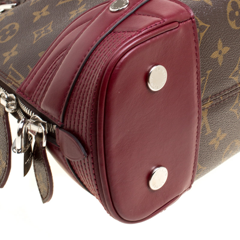 Aurore Shiny Monogram Canvas and Leather Alma PM Bag