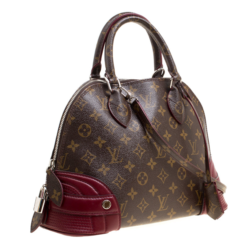 Aurore Shiny Monogram Canvas and Leather Alma PM Bag