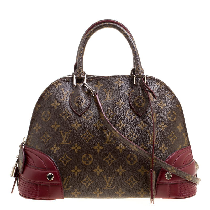 Aurore Shiny Monogram Canvas and Leather Alma PM Bag