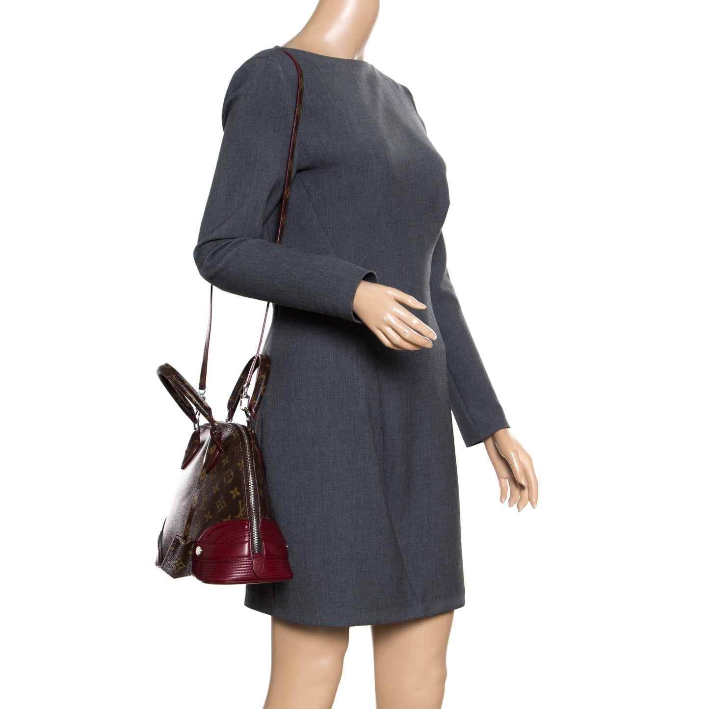 Aurore Shiny Monogram Canvas and Leather Alma PM Bag