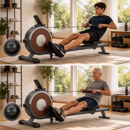 Magnetic Rowing Machine – Foldable Home Rower, 16-Level Resistance, Bluetooth App, 350lb Capacity